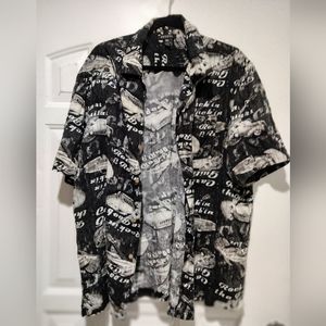 Vintage Summer Rock, Cars Men's Button Up Shirt